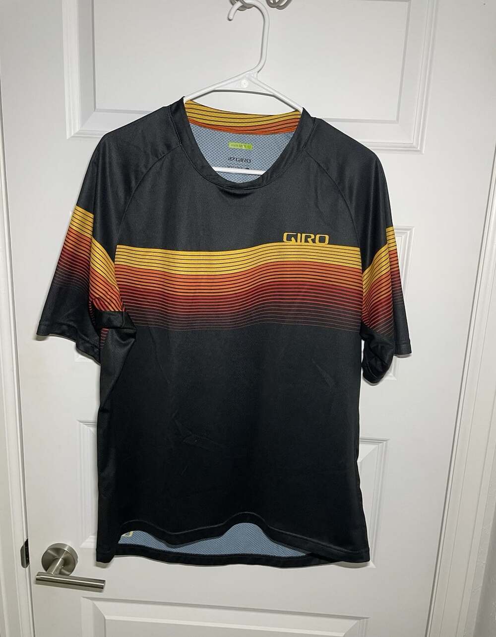 Giro Renew Series Mens L MTB Mountain Bike Short Sleeve Jersey Black Tagless EUC